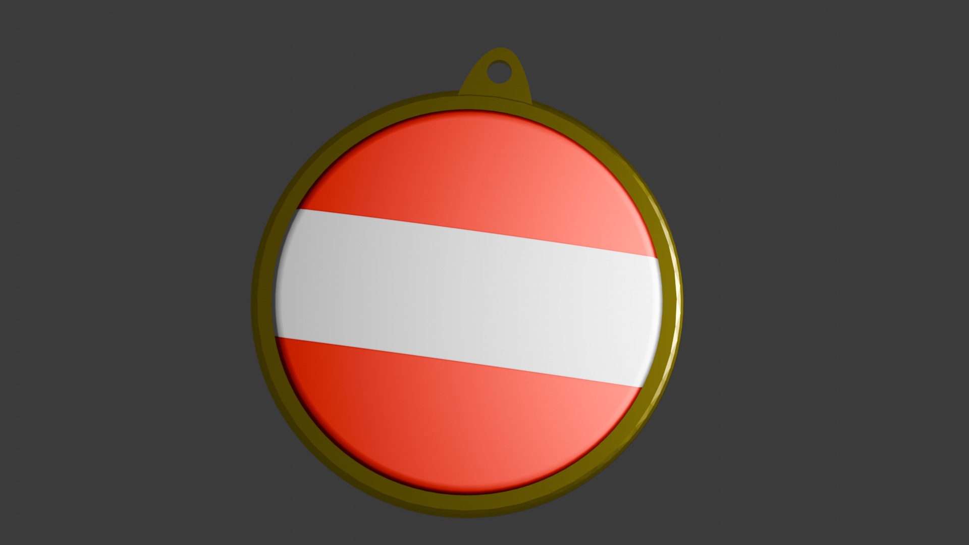 Austria flag Golden medal badge 3D model_28