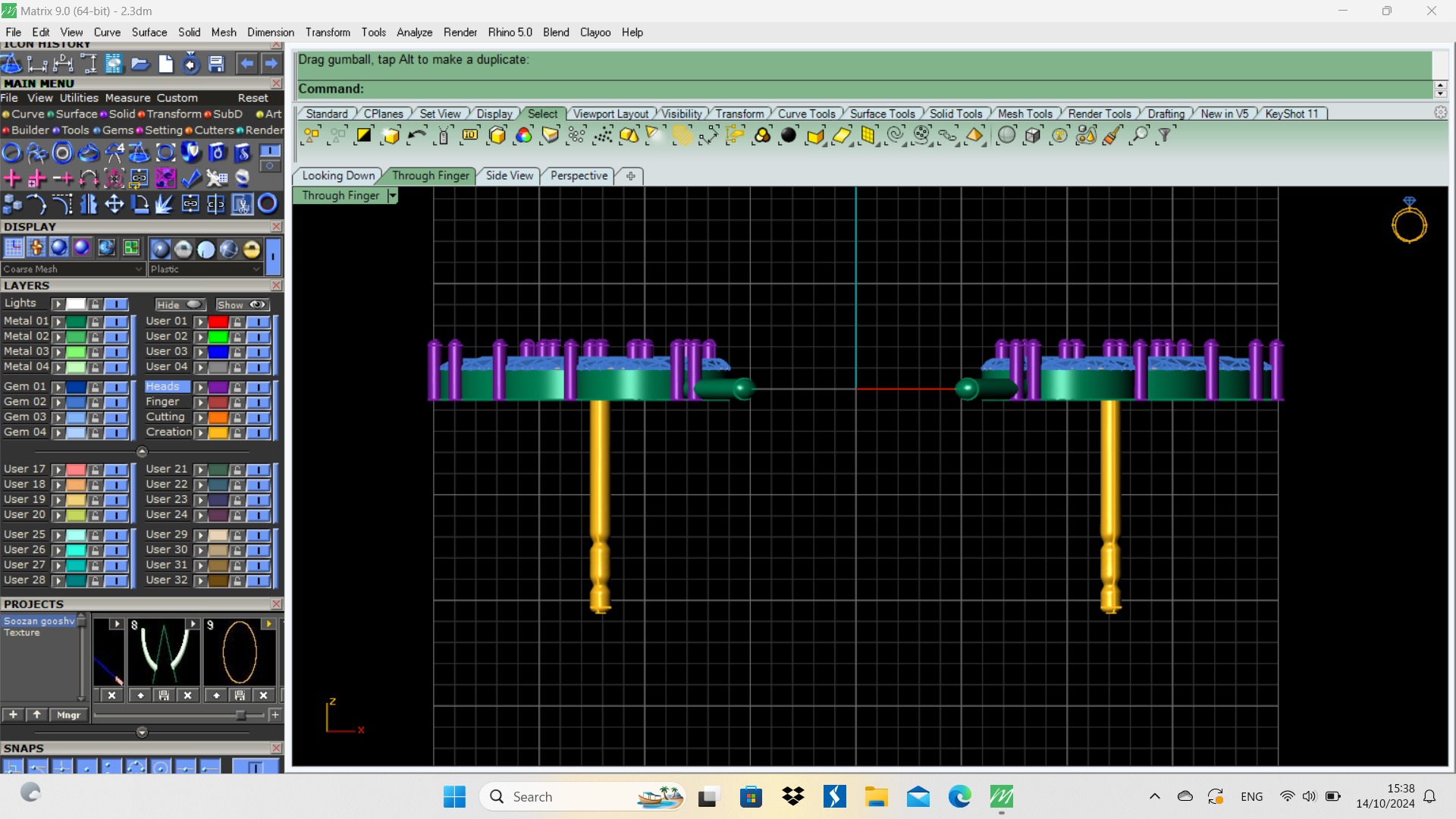 Leaf Earring Code 002  3D print model_2