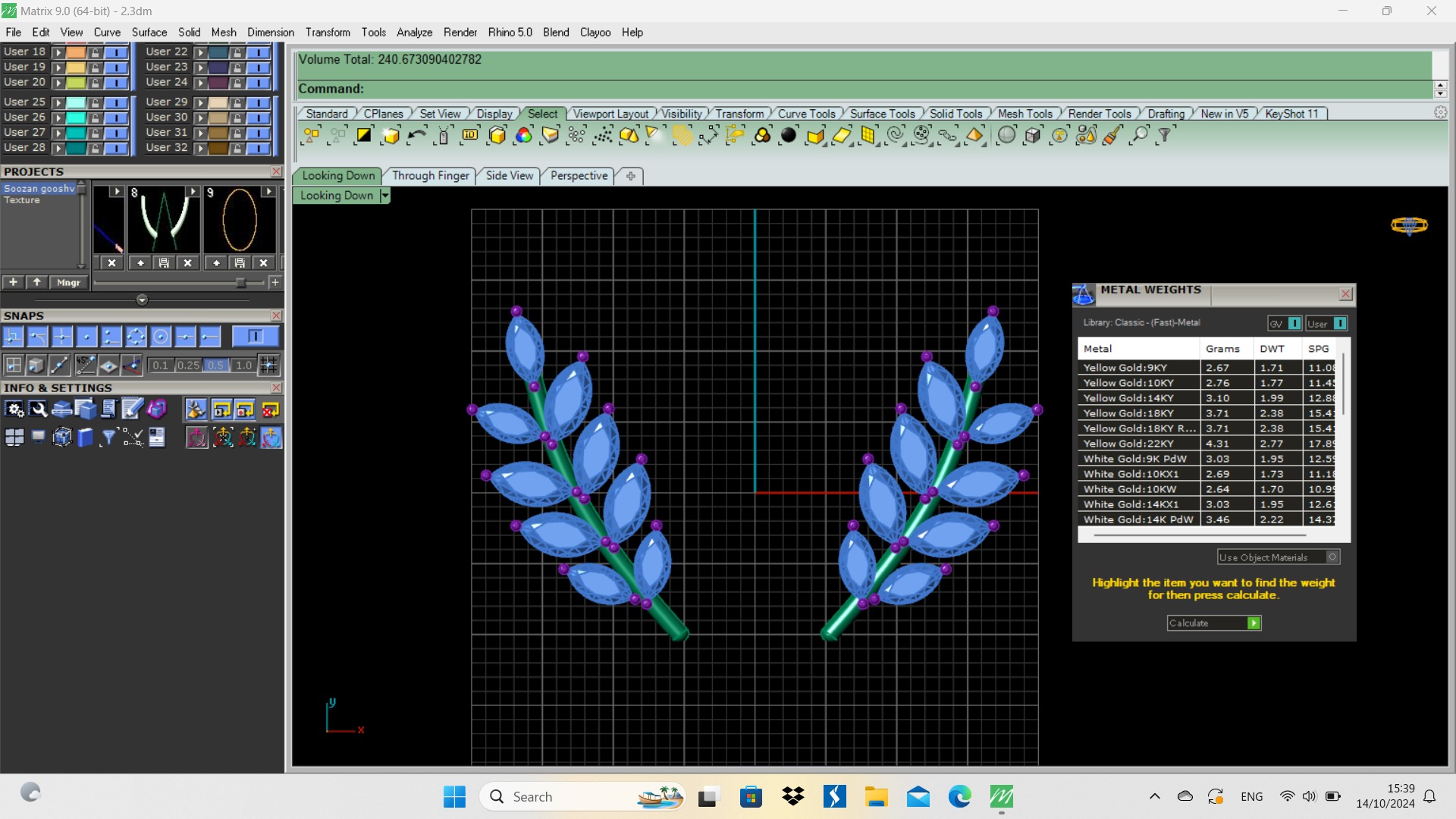 Leaf Earring Code 002  3D print model_5