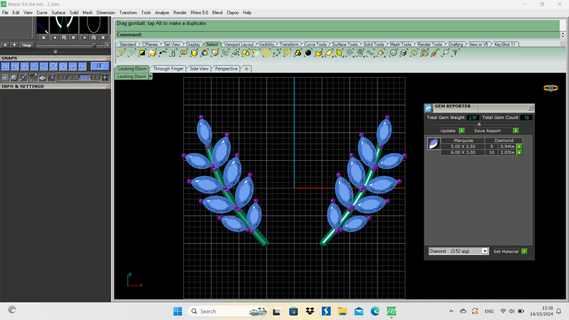 Leaf Earring Code 002  3D print model_3