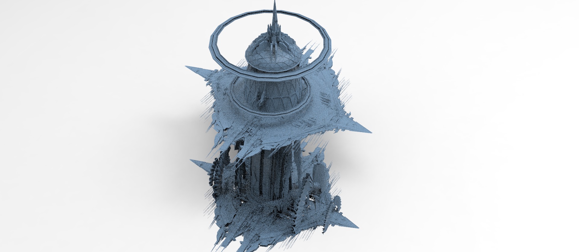 Cyberpunk Media Towers collection Low-poly 3D model_10