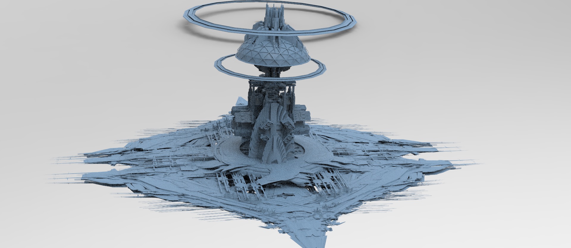 Cyberpunk Media Towers collection Low-poly 3D model_6