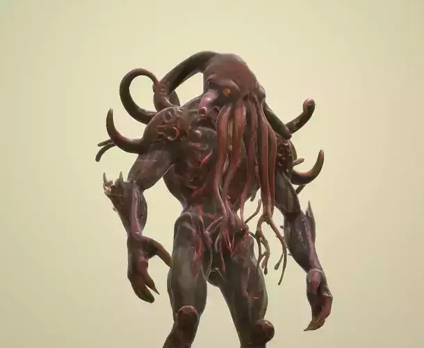 Game-Ready Creepy Cthulhu Monster 1 Low-poly 3D model 
