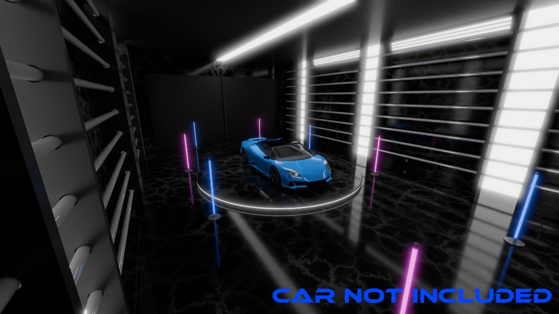 Neon Car Showroom 3D model_1