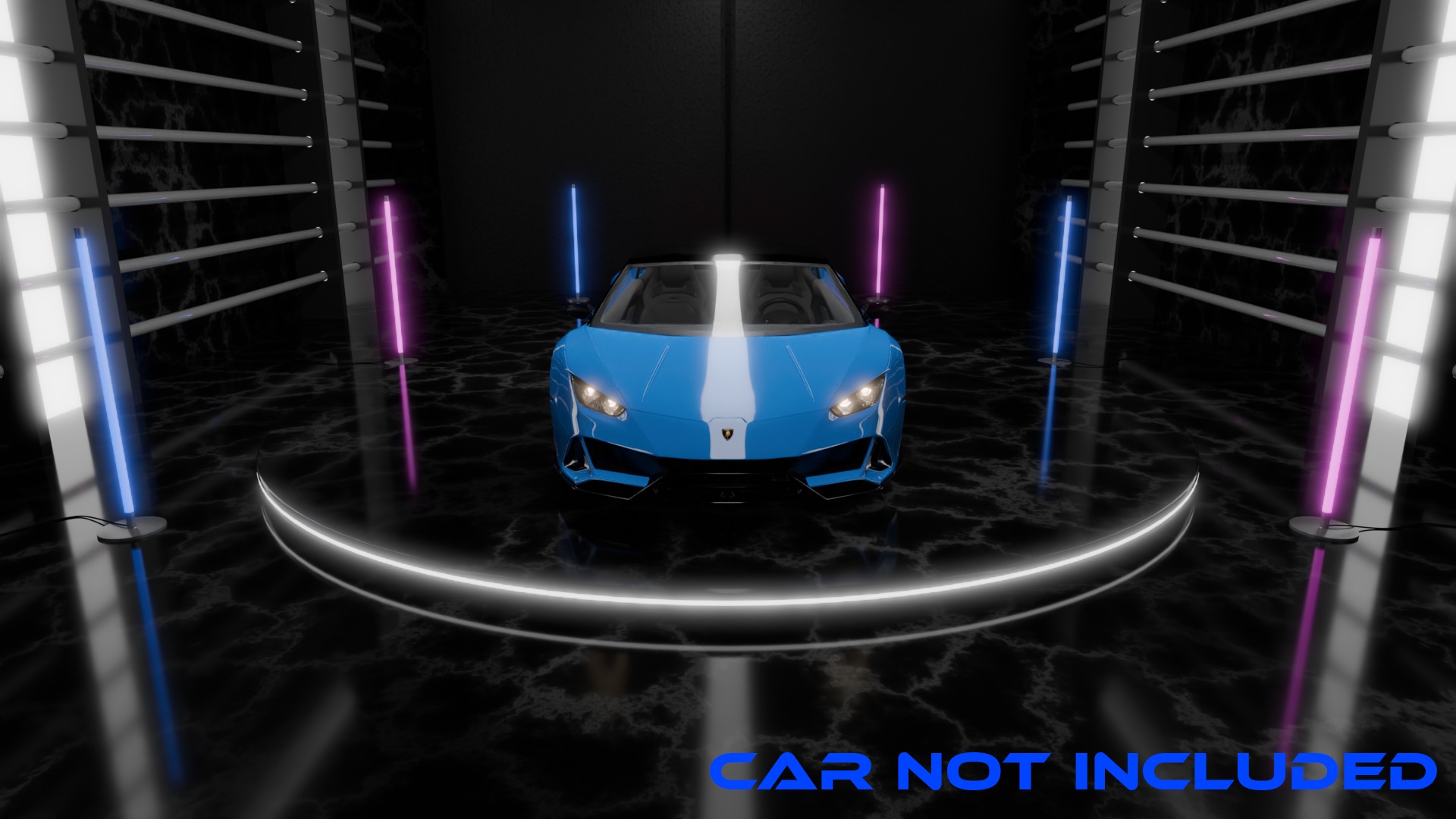 Neon Car Showroom 3D model_5