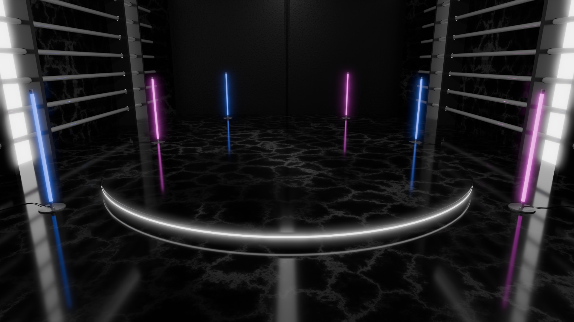 Neon Car Showroom 3D model_11