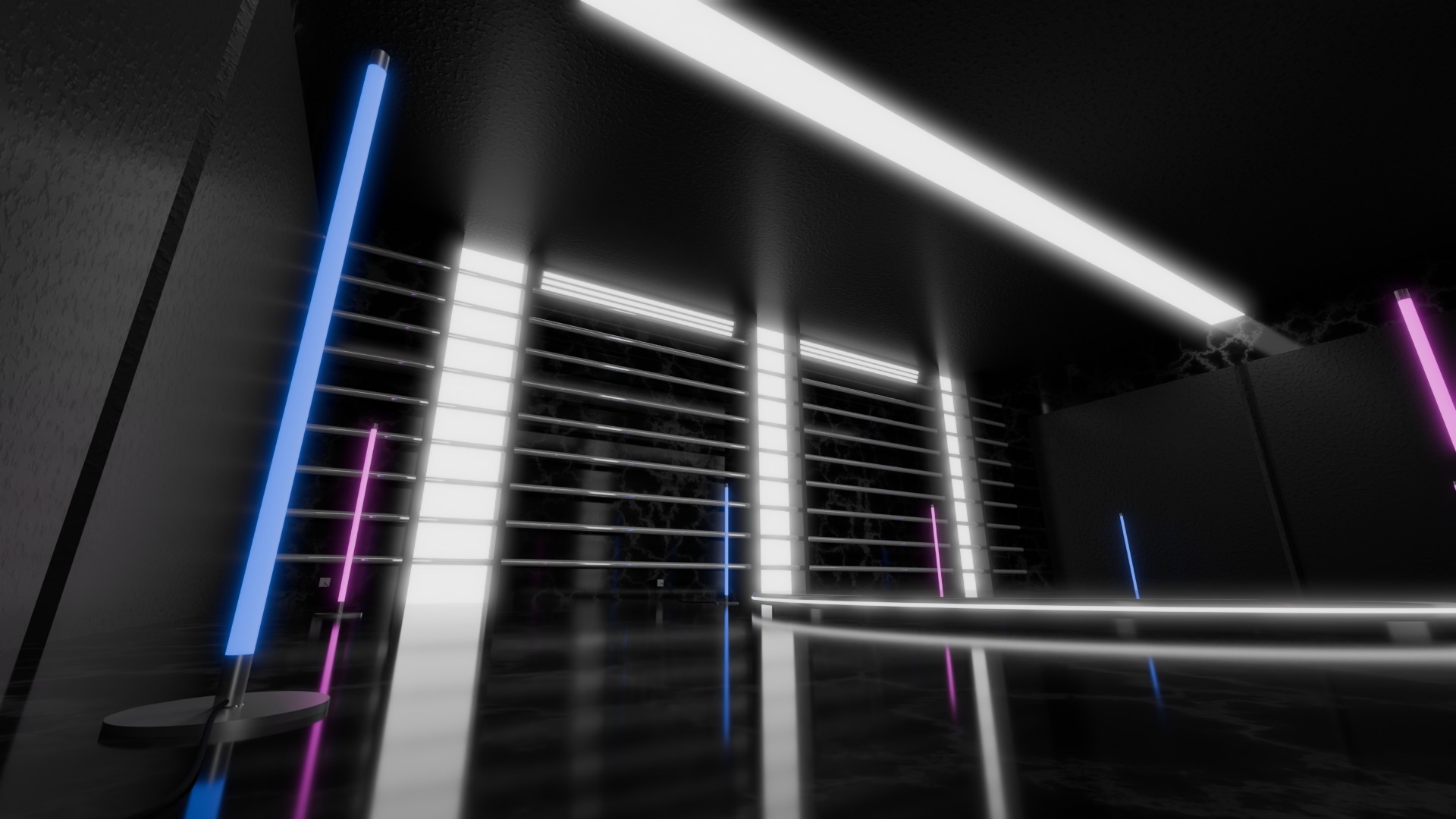 Neon Car Showroom 3D model_9