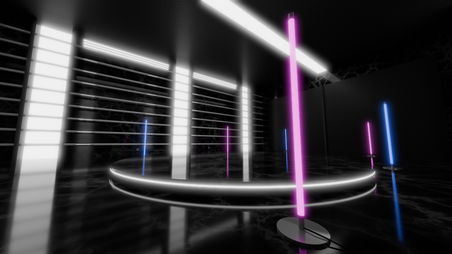 Neon Car Showroom 3D model_12