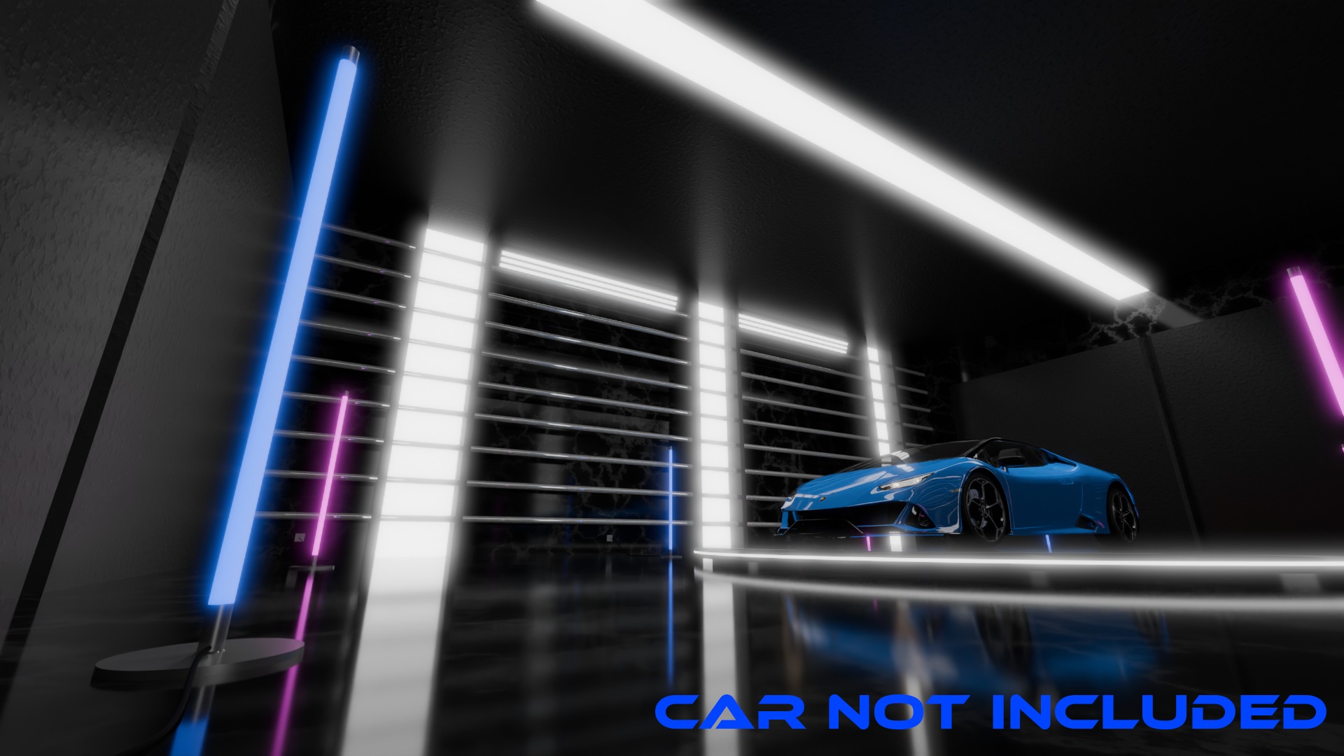 Neon Car Showroom 3D model_3