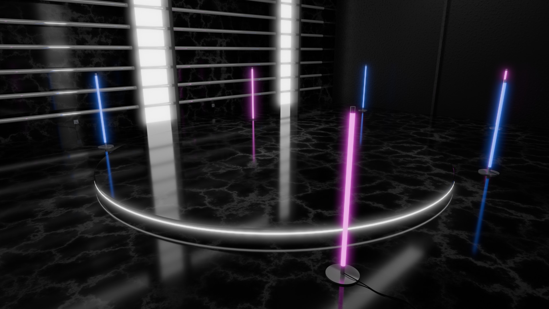 Neon Car Showroom 3D model_10