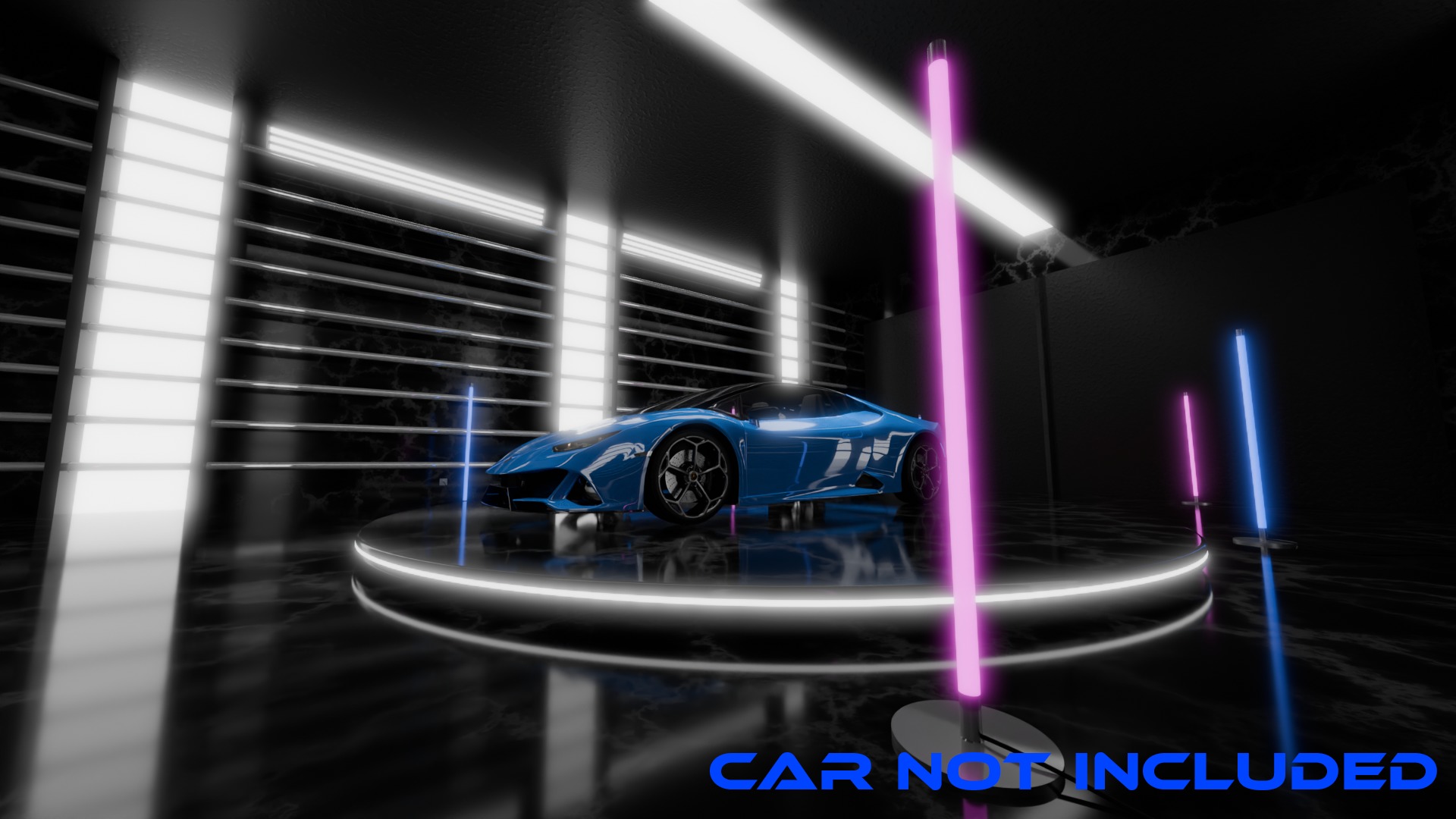Neon Car Showroom 3D model_6