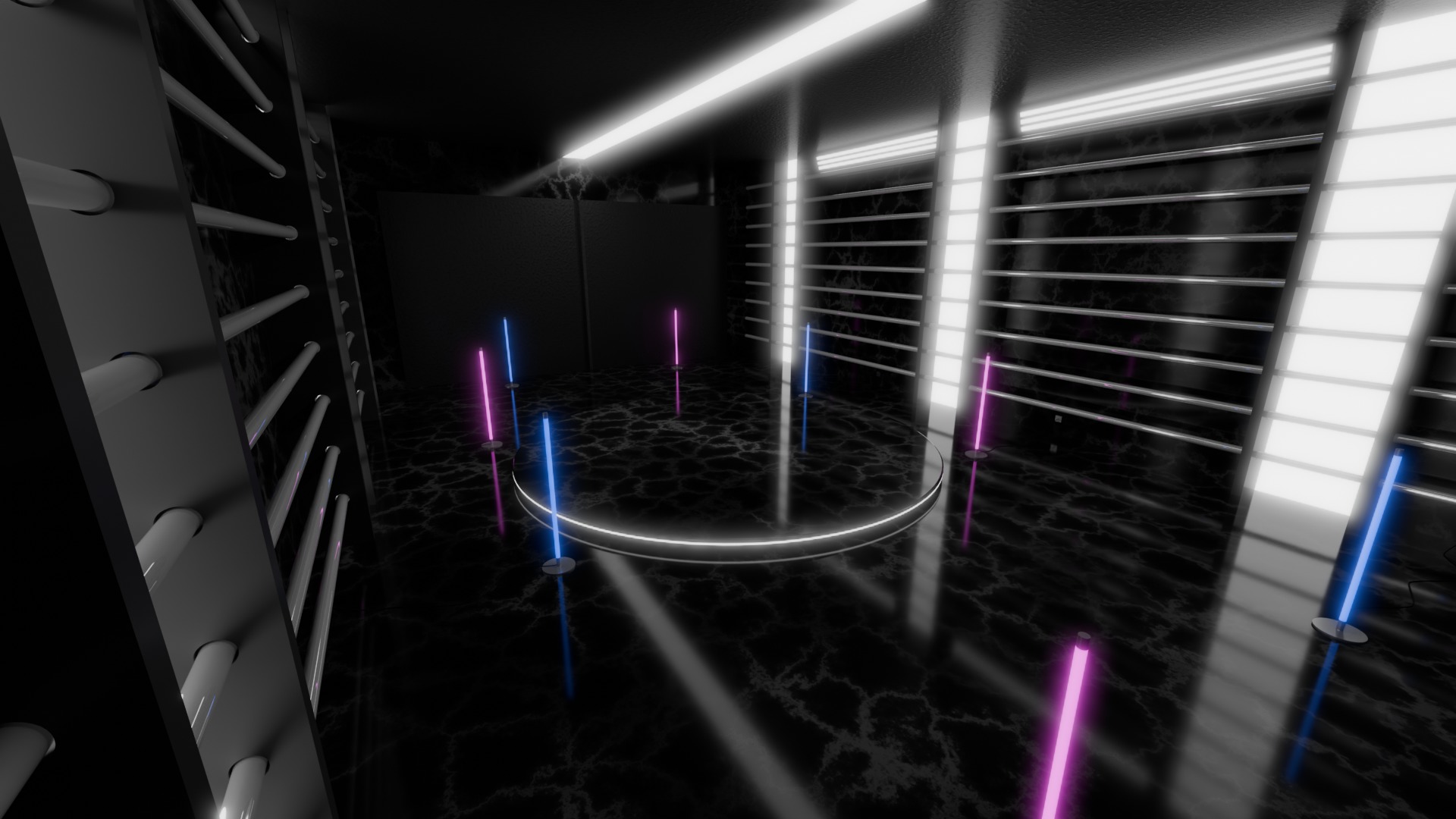 Neon Car Showroom 3D model_7