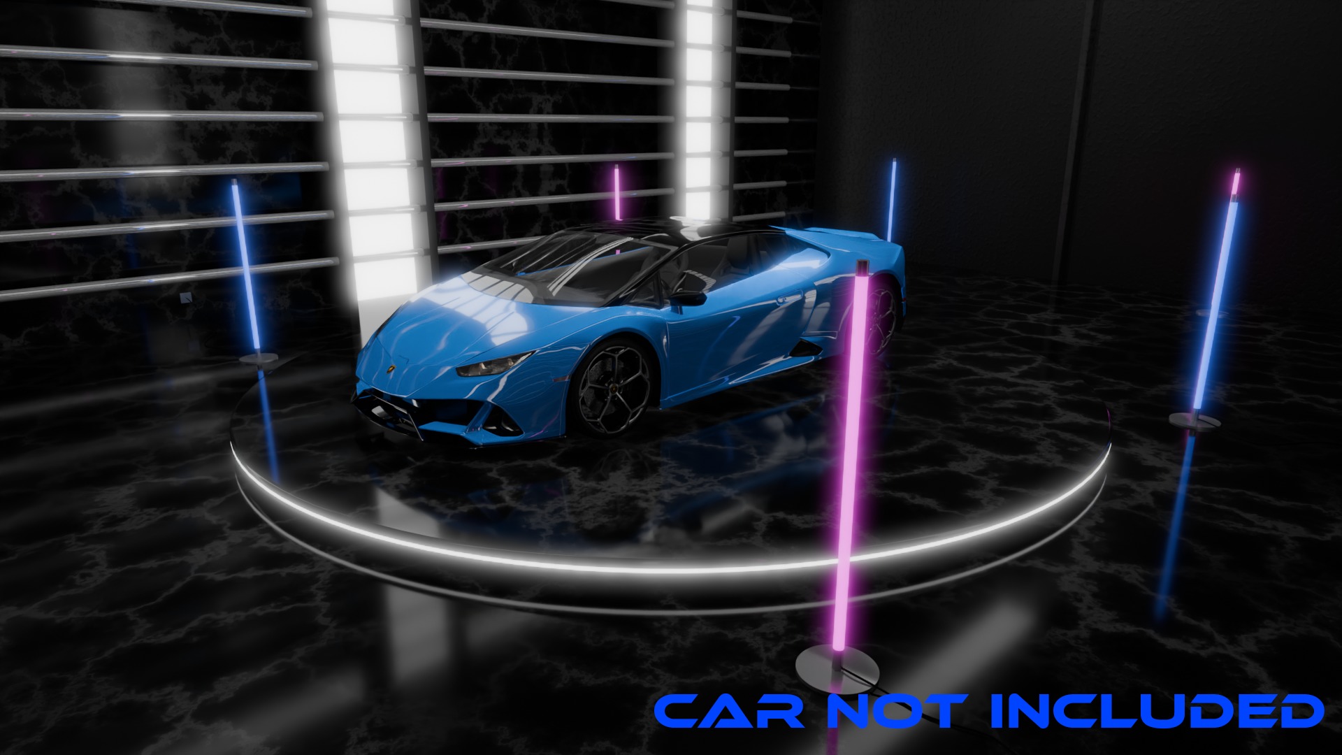 Neon Car Showroom 3D model_4
