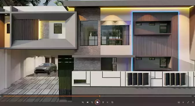 Modern House Industrial Luxury  3D Model
