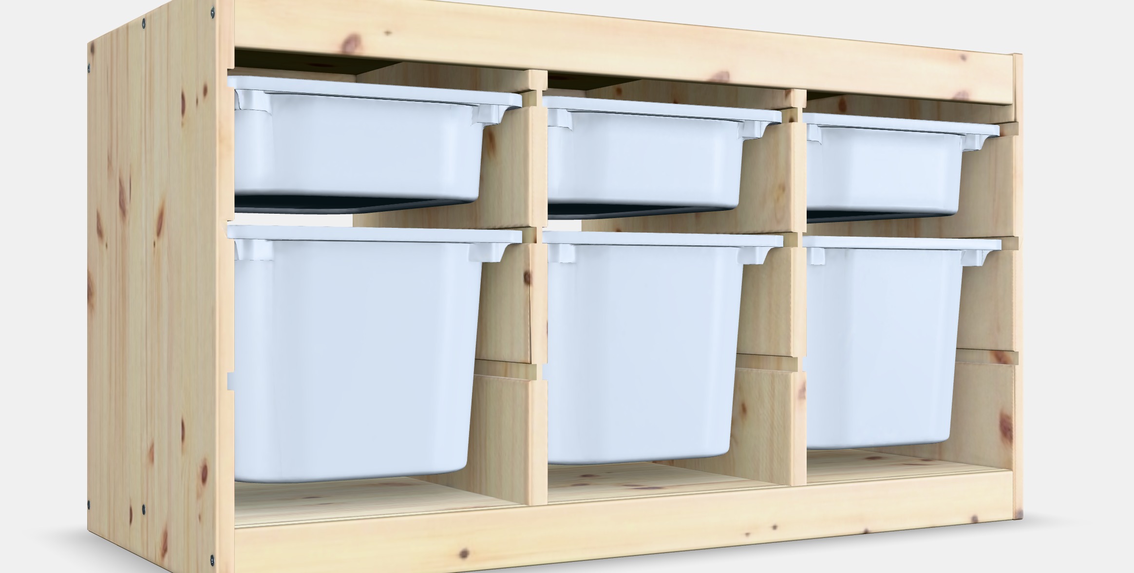 TROFAST Storage combination with boxes 36 Low-poly 3D model_2