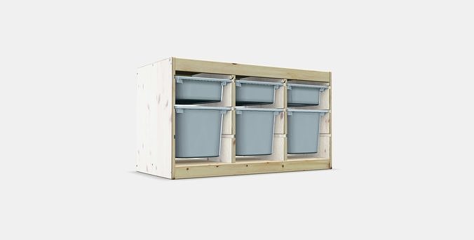 TROFAST Storage combination with boxes 36 Low-poly 3D model