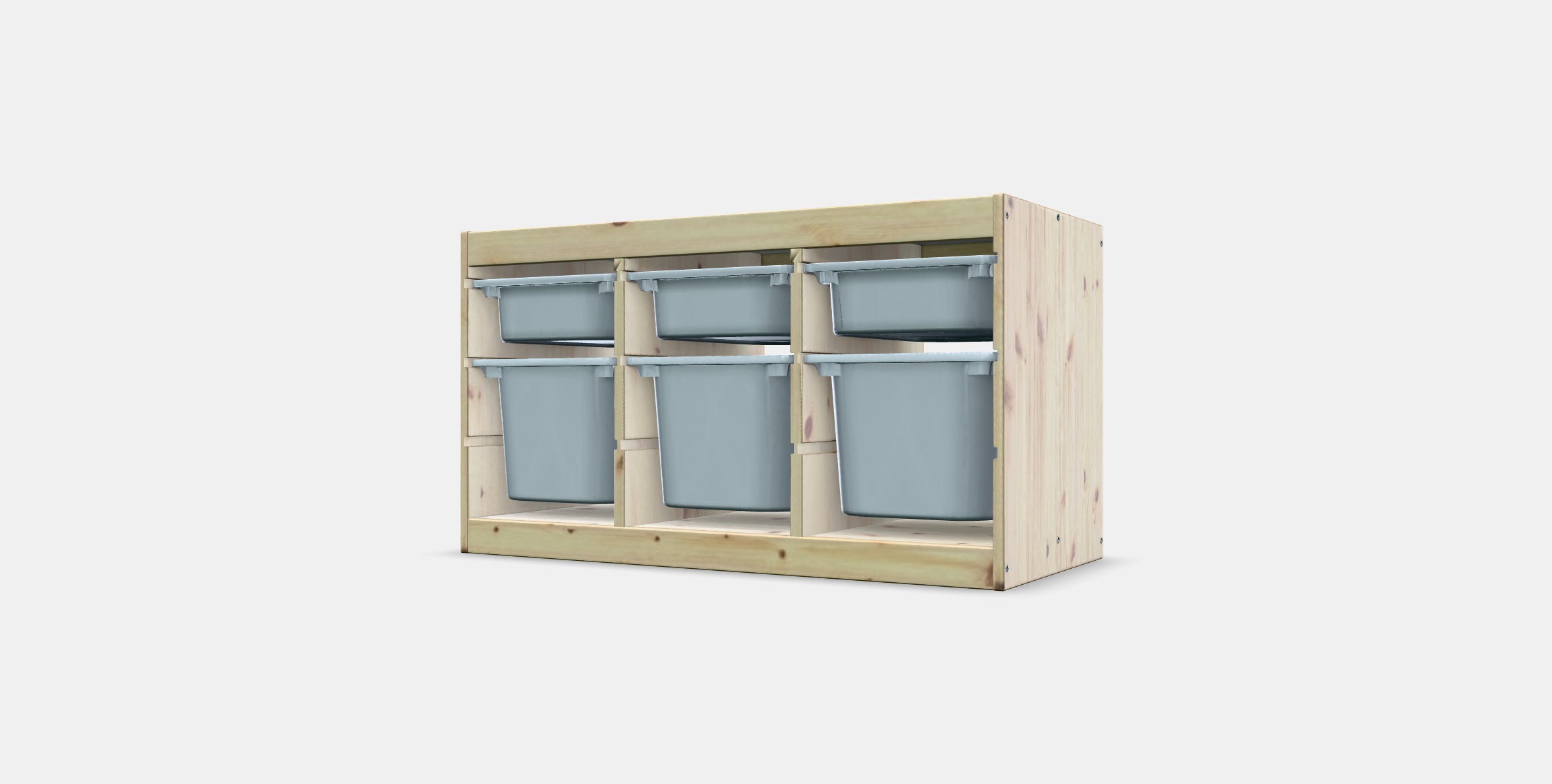 TROFAST Storage combination with boxes 36 Low-poly 3D model_12