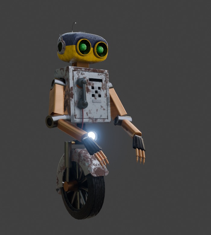 Futuristic Single Wheel Robot 3D Model 3D model_3