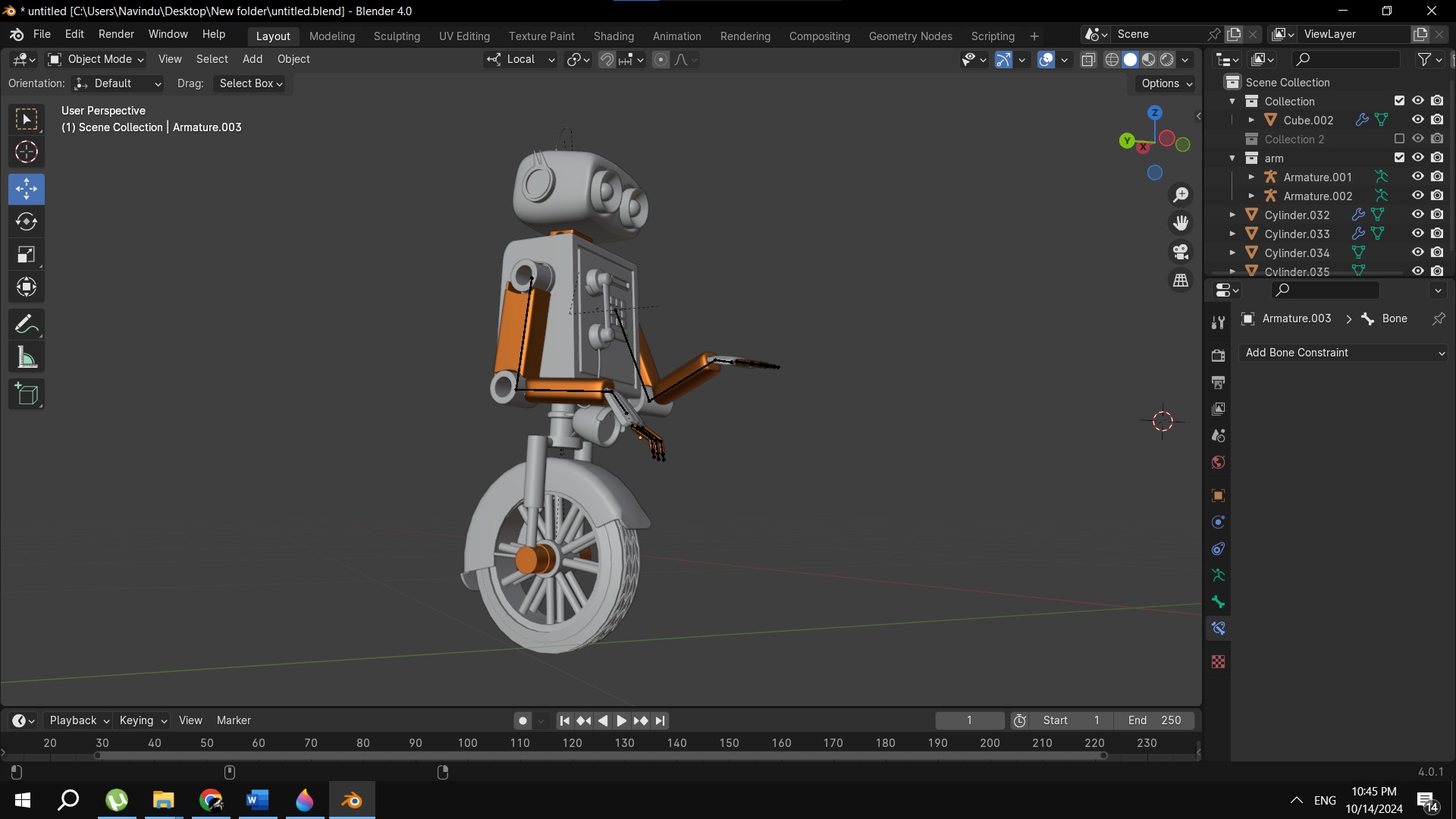 Futuristic Single Wheel Robot 3D Model 3D model_6
