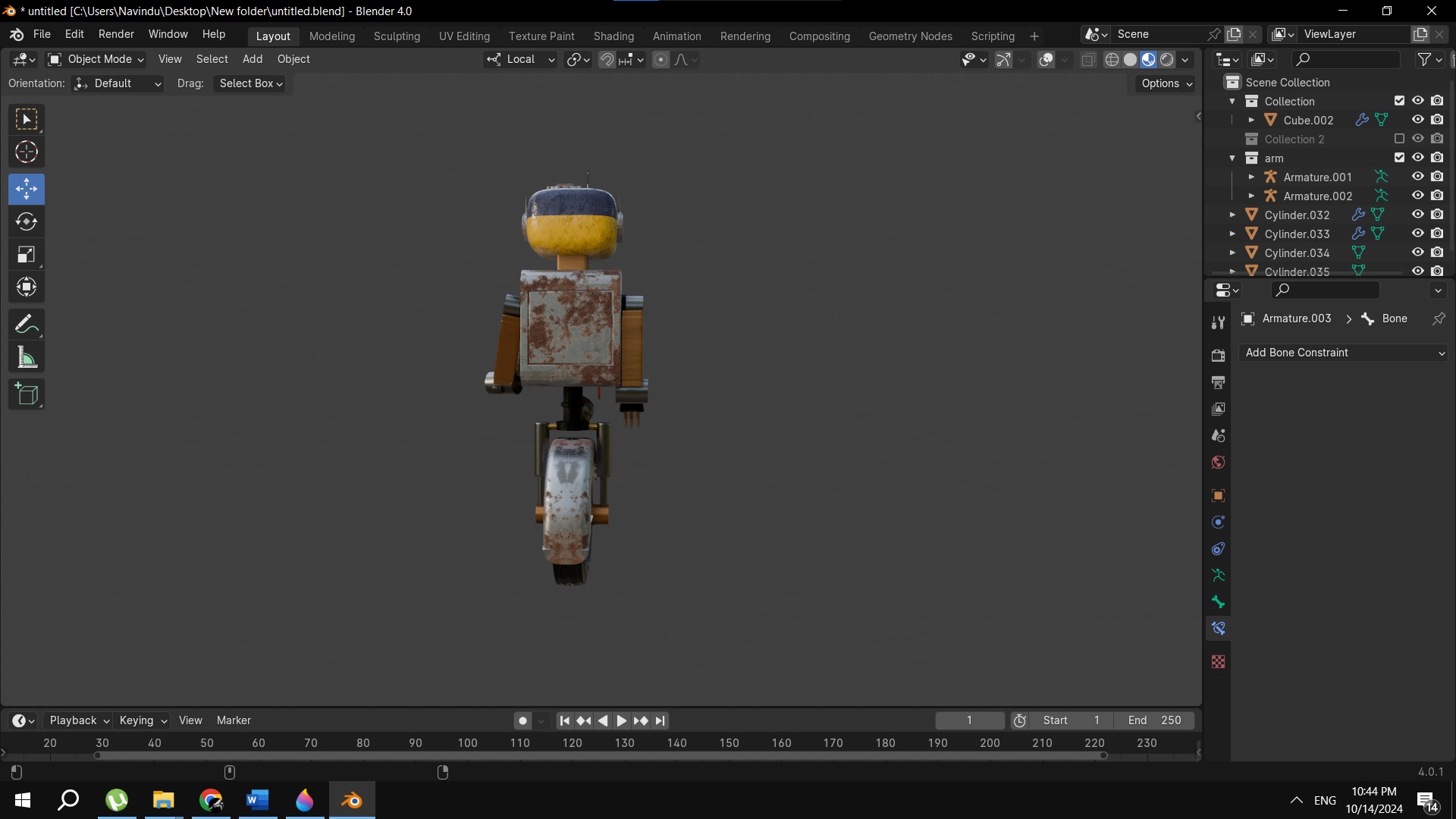 Futuristic Single Wheel Robot 3D Model 3D model_5