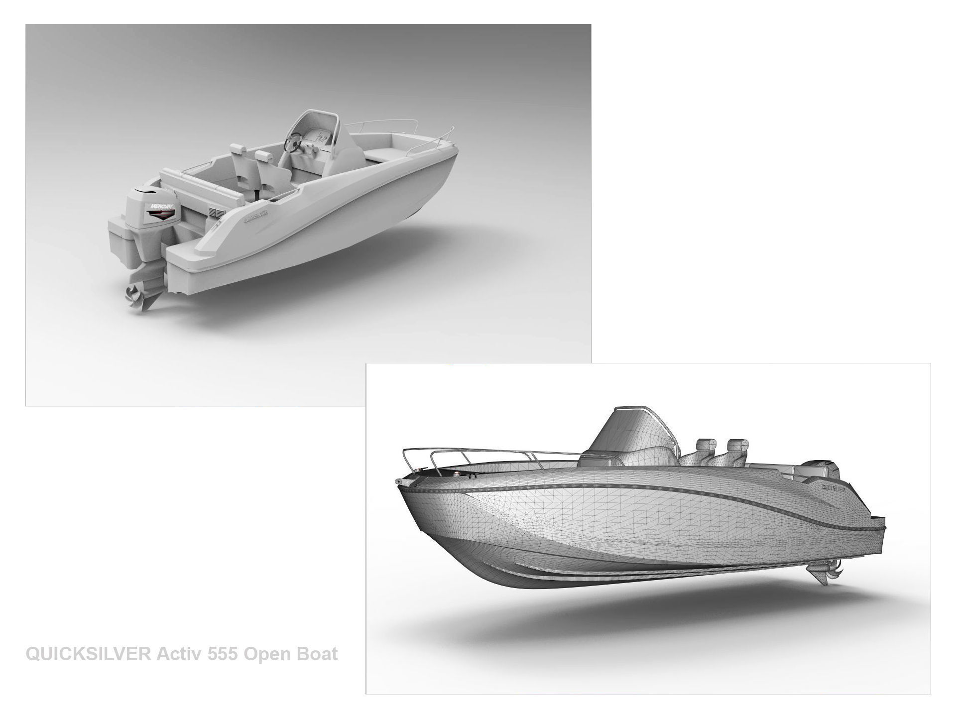 QUICKSILVER 555 Open Boat 3D Print 3D print model_4