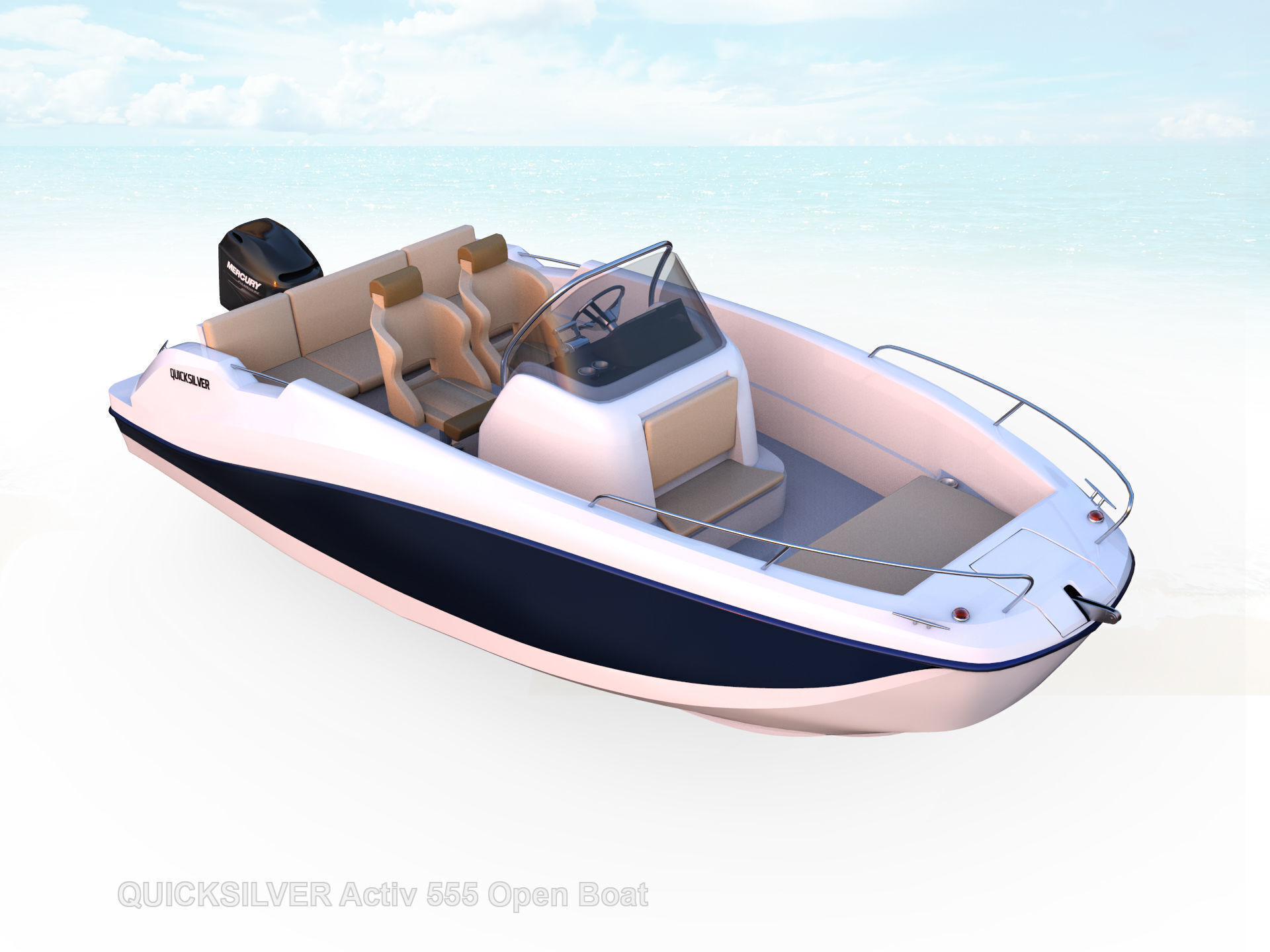 QUICKSILVER 555 Open Boat 3D Print 3D print model_7
