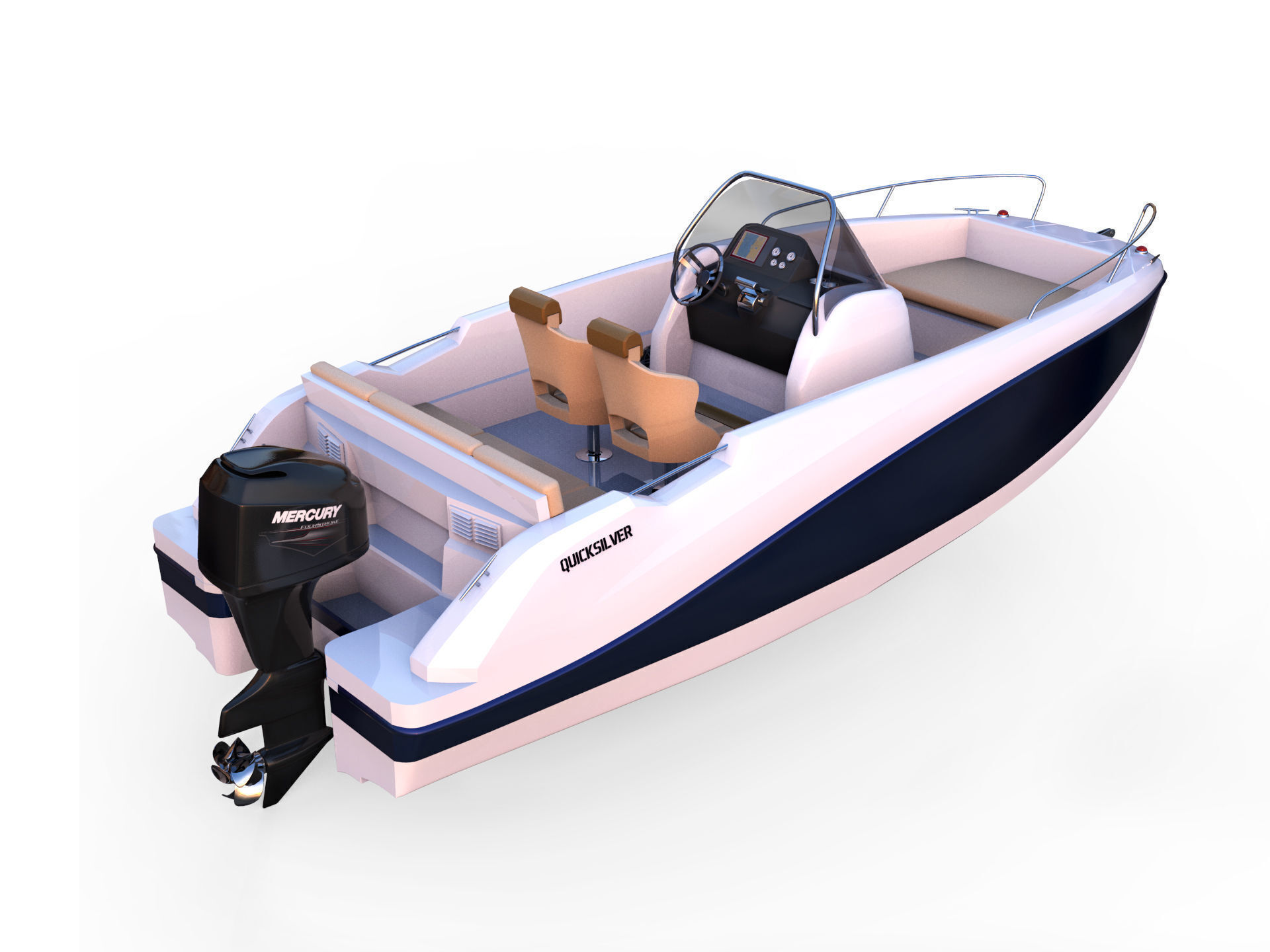 QUICKSILVER 555 Open Boat 3D Print 3D print model_10