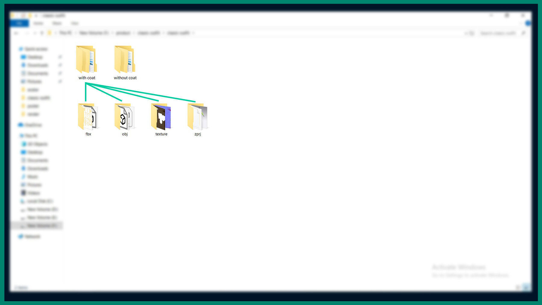 female outfit with texture 3D model_8