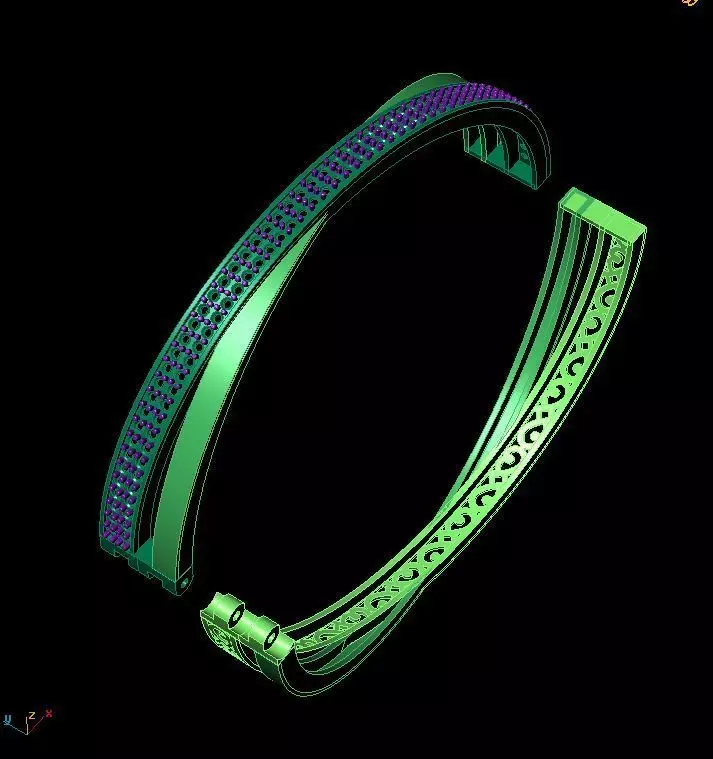 Diamond Bracelet 3D print model_0