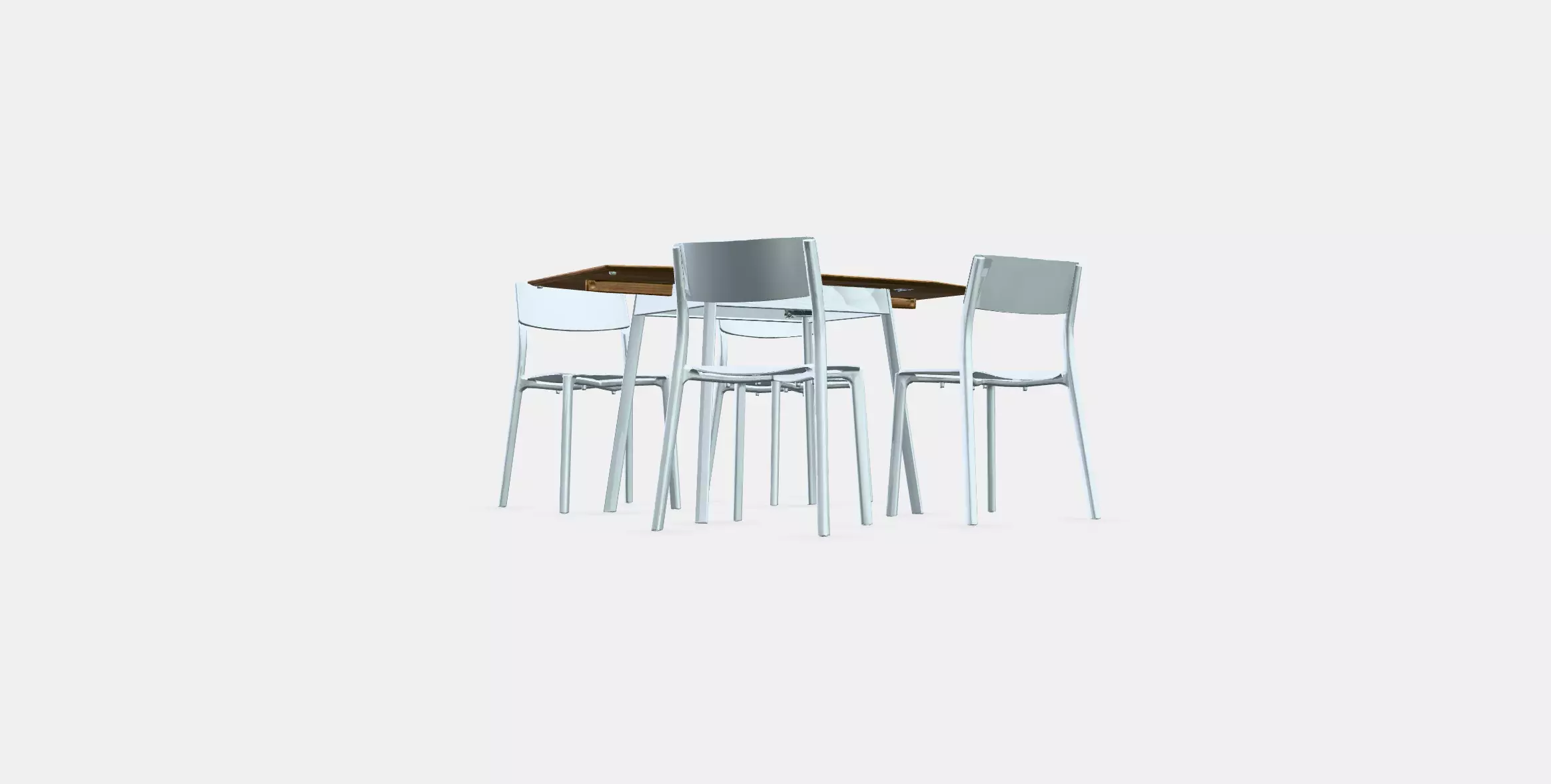 IKEA PS 2012 - JANINGE Table and 4 chairs Low-poly 3D model