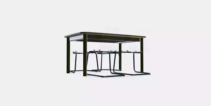 STRANDTORP - TOBIAS Table and 4 chairs Low-poly 3D model