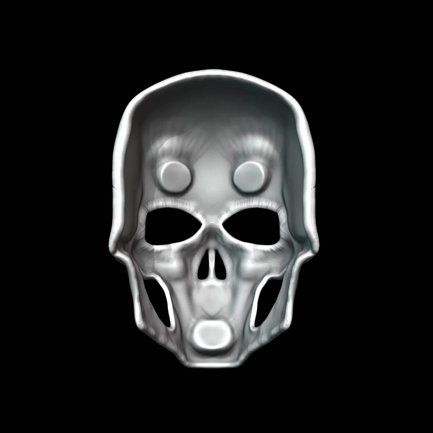 Mouthless Skull Mask 3D print model_10