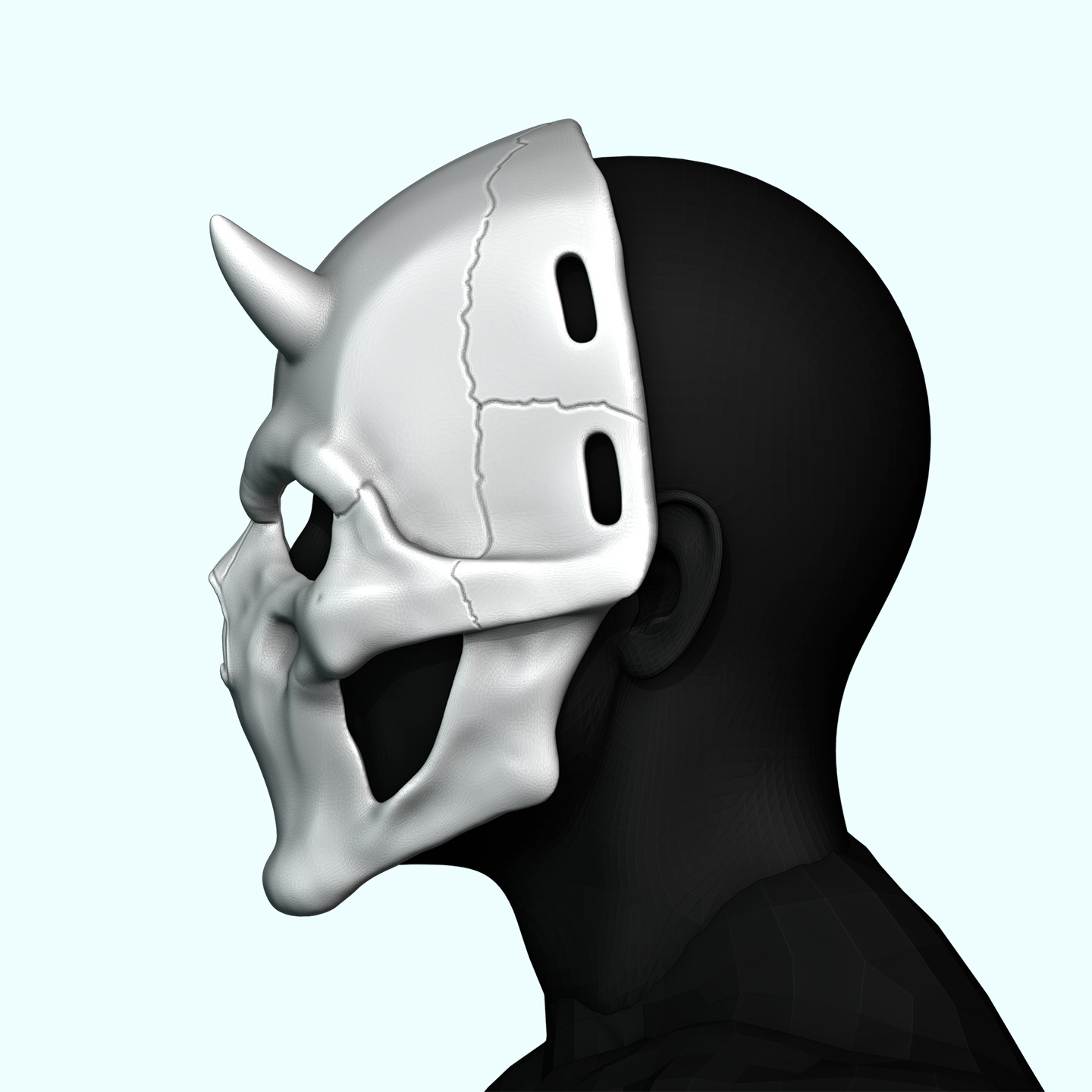 Mouthless Skull Mask 3D print model_1