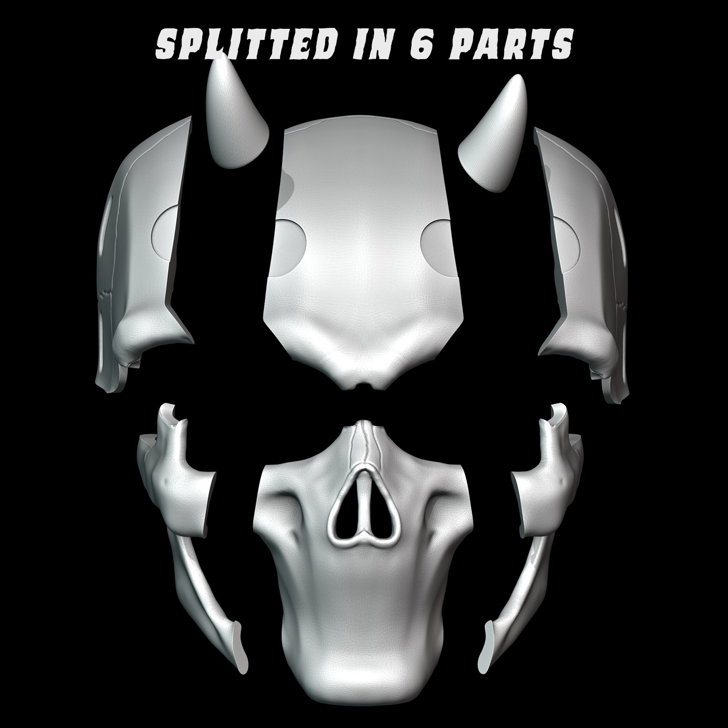 Mouthless Skull Mask 3D print model_8