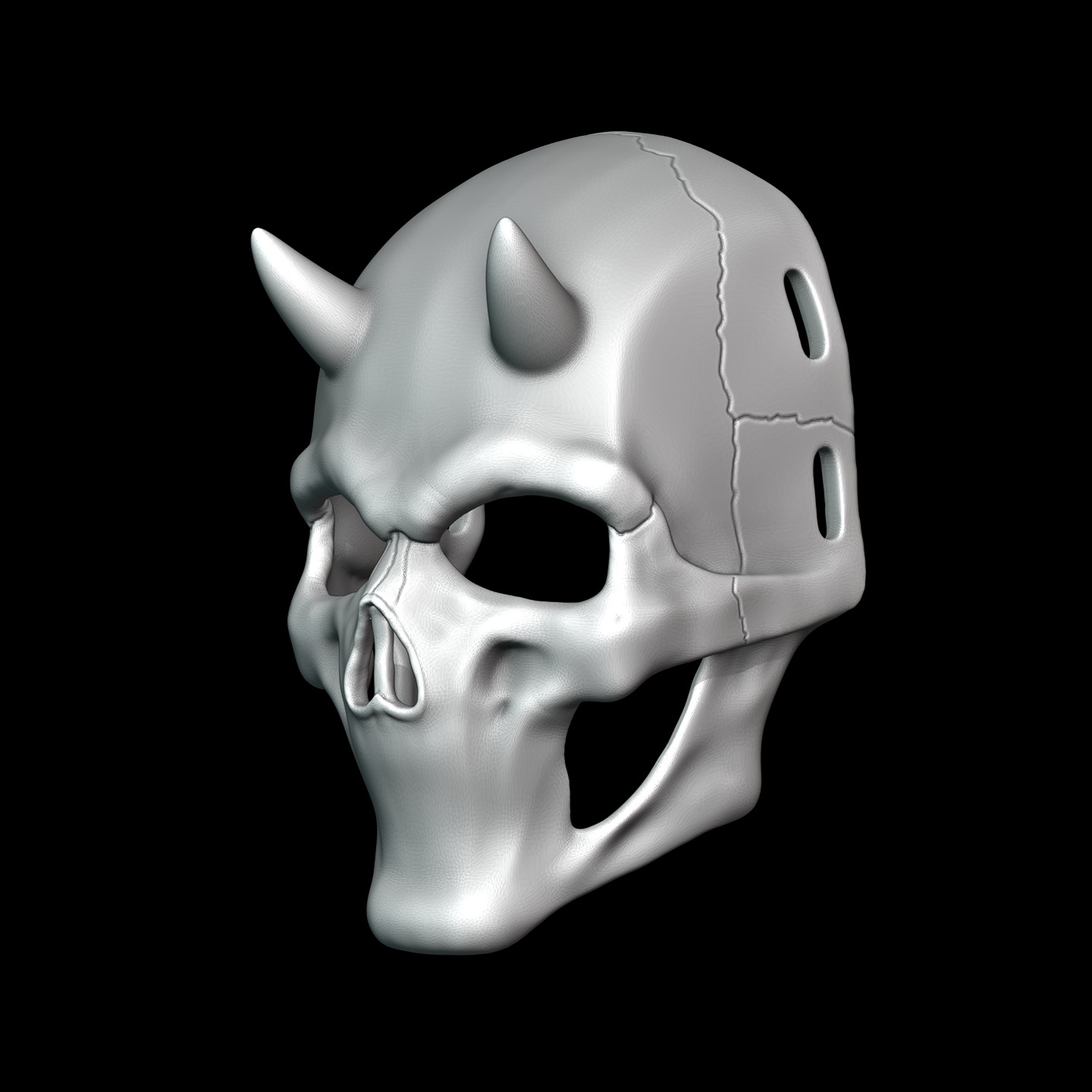 Mouthless Skull Mask 3D print model_4