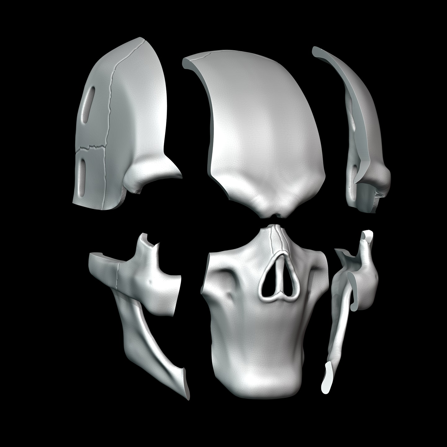 Mouthless Skull Mask 3D print model_9