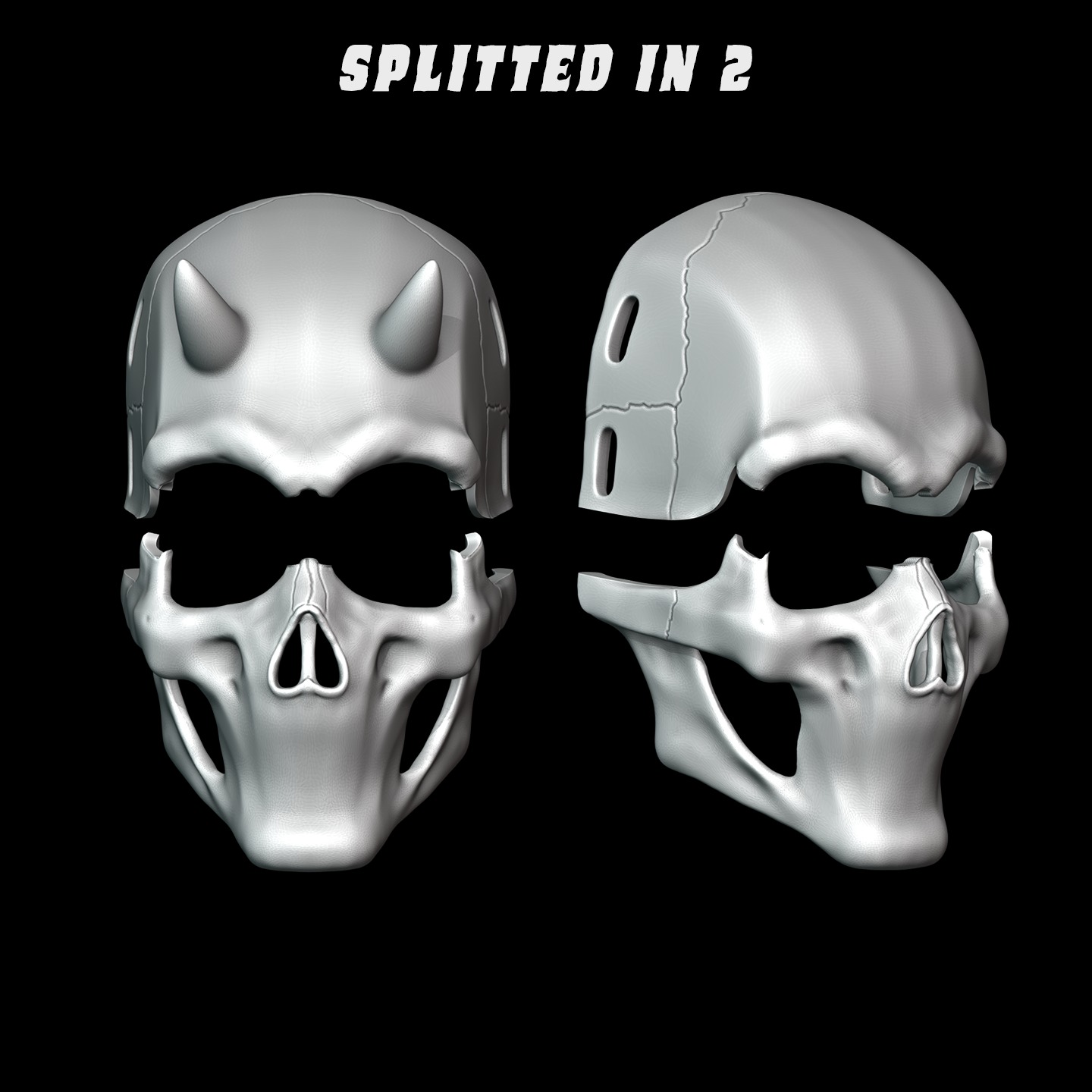 Mouthless Skull Mask 3D print model_7