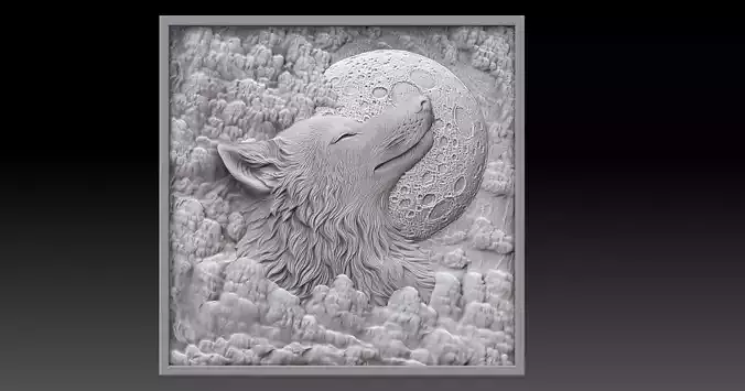 Howling Wolf  CNC MODEL  3D print model