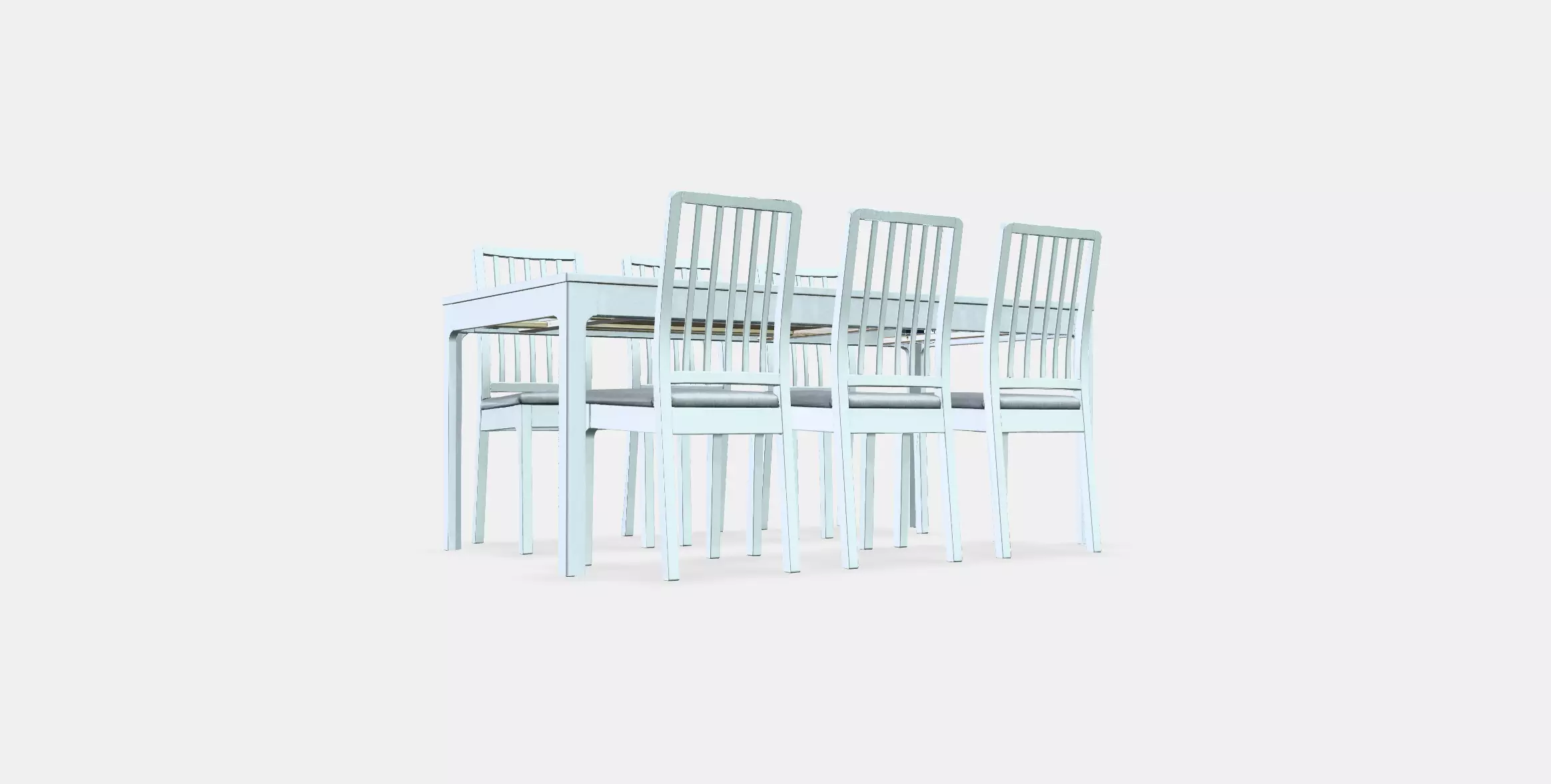 EKEDALEN - EKEDALEN Table and 6 chairs 1 Low-poly 3D model_0