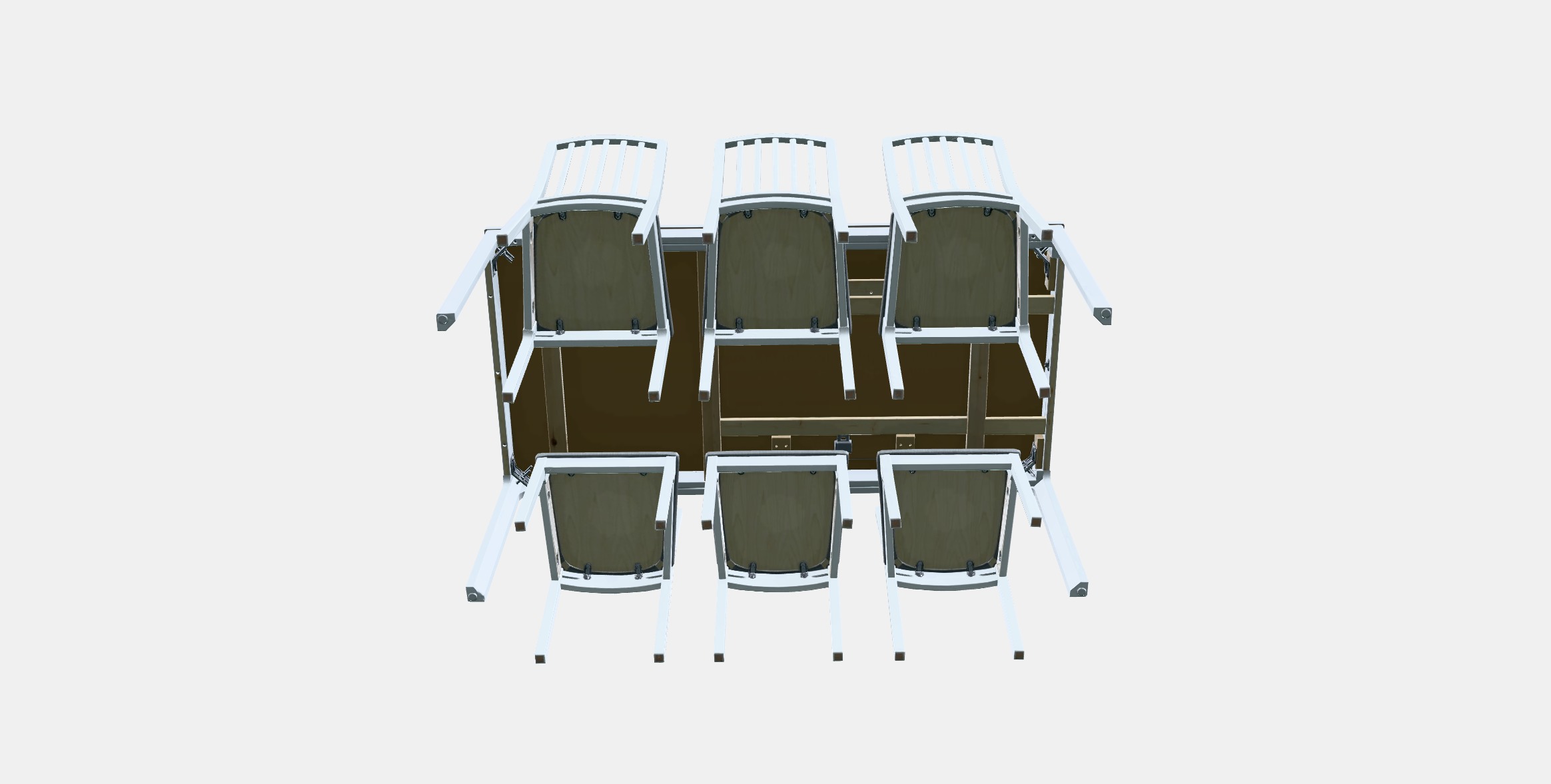 EKEDALEN - EKEDALEN Table and 6 chairs 1 Low-poly 3D model_6