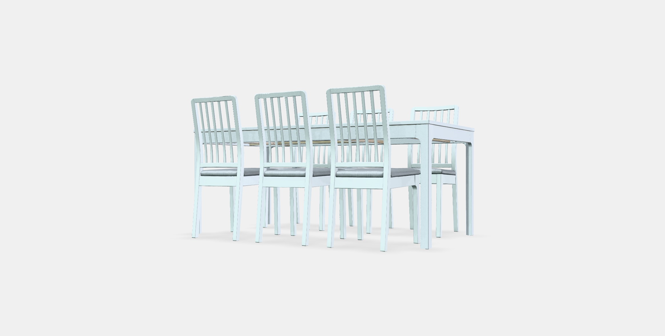 EKEDALEN - EKEDALEN Table and 6 chairs 1 Low-poly 3D model_12