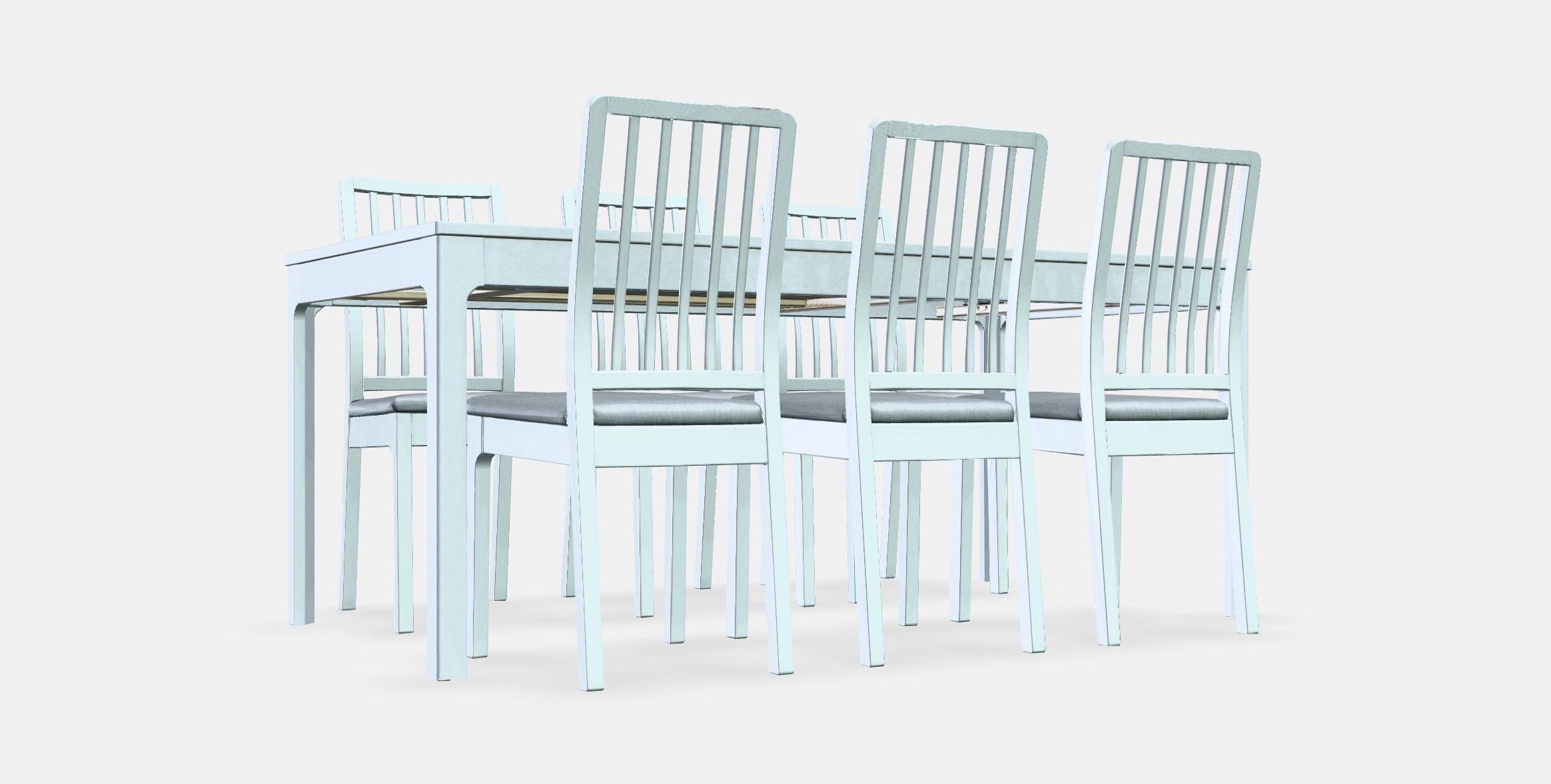 EKEDALEN - EKEDALEN Table and 6 chairs 1 Low-poly 3D model_9