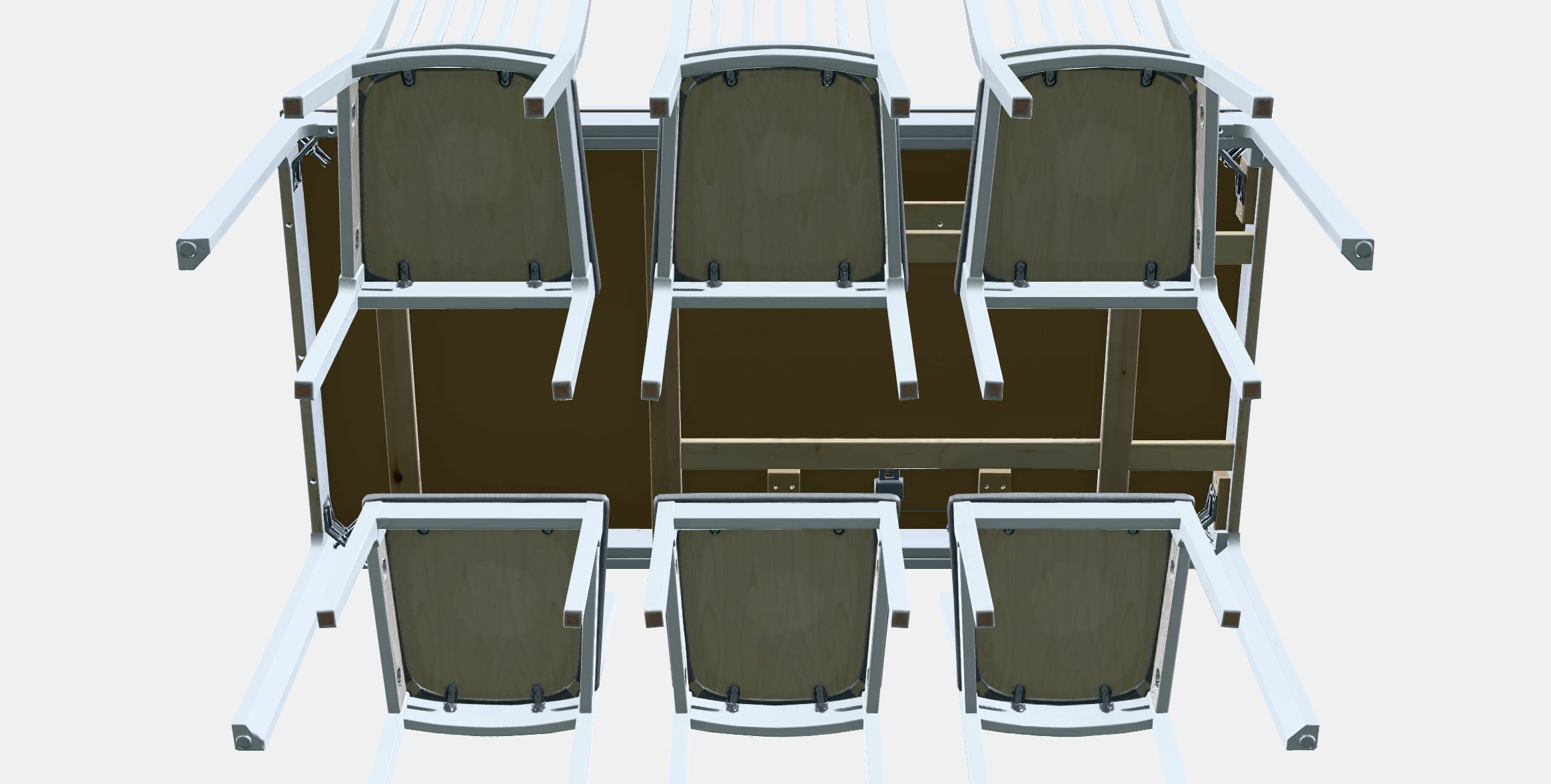 EKEDALEN - EKEDALEN Table and 6 chairs 1 Low-poly 3D model_8