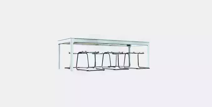 EKEDALEN - TOBIAS Table and 6 chairs Low-poly 3D model
