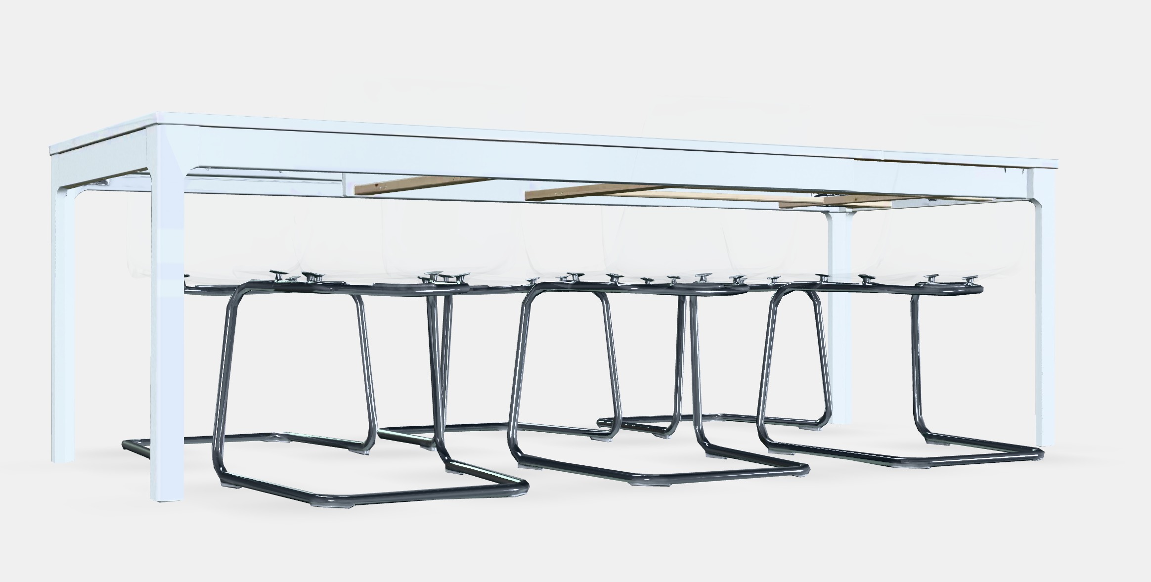 EKEDALEN - TOBIAS Table and 6 chairs Low-poly 3D model_4