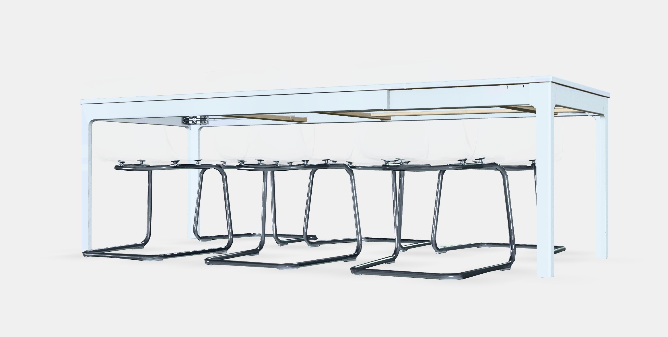 EKEDALEN - TOBIAS Table and 6 chairs Low-poly 3D model_7