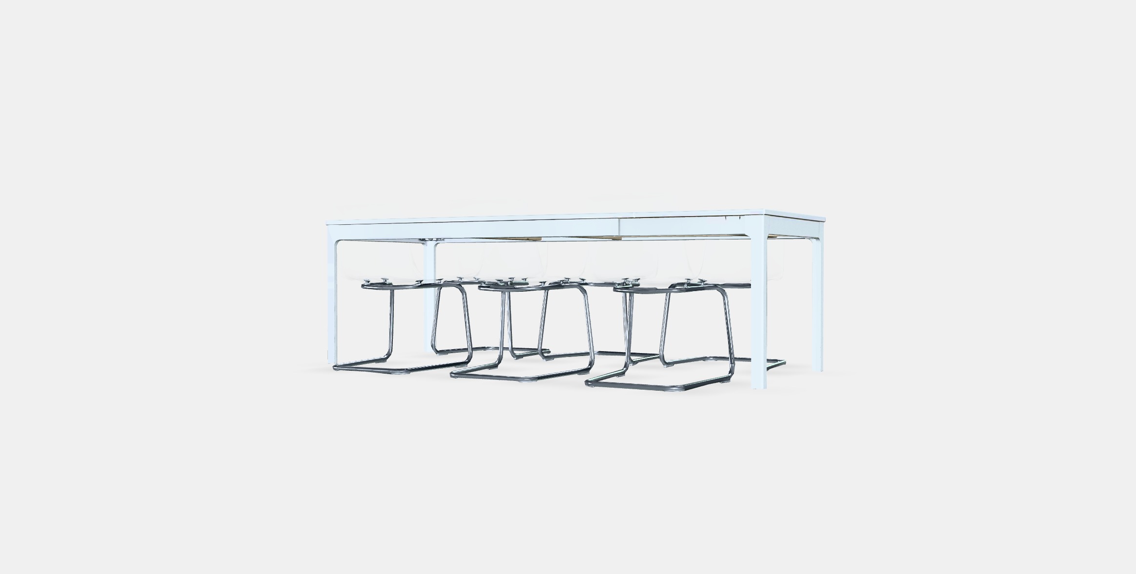 EKEDALEN - TOBIAS Table and 6 chairs Low-poly 3D model_5