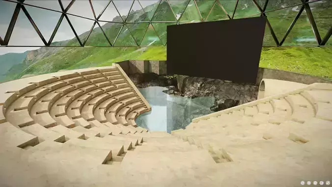 G0041 VR Virtual Reality Theater Low-poly 3D model