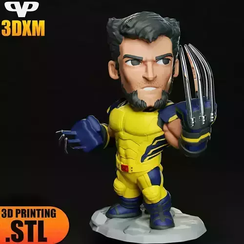Wolverine Hugh Jackman Chibi STL for 3D Printing ChibiSTL 3DXM 3D print model
