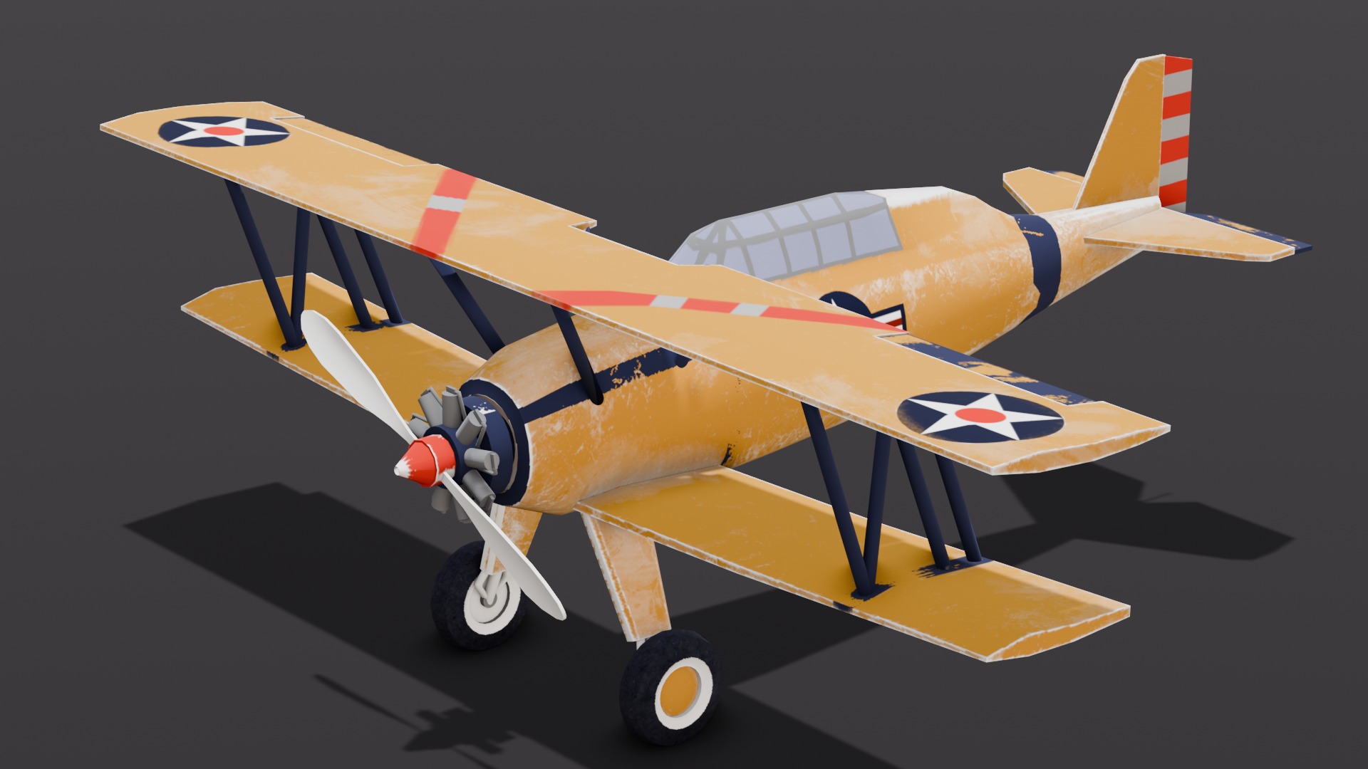 Airplane 3D Model Low-poly 3D model_10